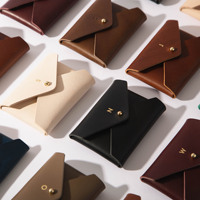 Porte-cartes en cuir PU de style enveloppe, grande capacité, pour cartes de crédit et d'identité, organisateur de portefeuille, vente en gros