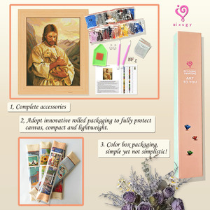 Peinture au diamant 5D personnalisée en gros, art mural, décoration intérieure, peintures de paysages, kits de peinture au diamant DIY - Product Image 3