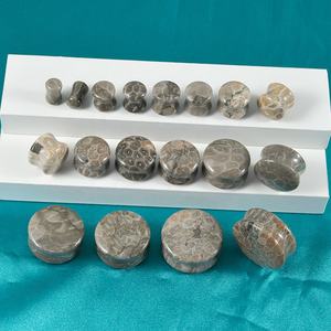 कोरल बेज जेड डबल फ्लैारेड कॉन्टेक्स पत्थर ठोस कान प्लग एक्सपेंंडर 18 pcs/सेट 2g-<span class=keywords><strong>1</strong></span> गेज बॉडी को शादी के लिए गहने - Product Image 4