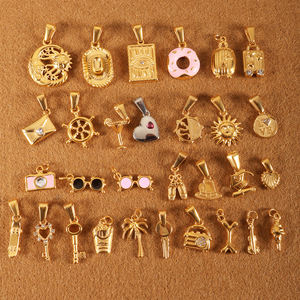 DIY Stainless Steel Jewelry Pendants &amp; Charms Wholesale Custom <strong>Heart</strong> Hat Vintage Charm for Bracelet Necklace Making - Product Image 2