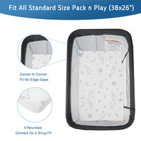 Surmatelas imperméable pliable pour parc de jeu 38"X26", Housse de matelas souple, respirante et portable pour parc de jeu