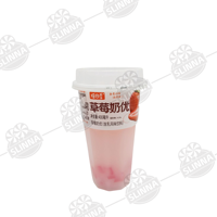 Groothandel Kant-en-klare Fruitmelkdrank in bekers, gemengde mango, aardbei, bosbes smaak, Halal drank, sap met kauwbare jelly bits
