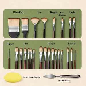 Set di Pennelli per Pittura a Olio con Setole in Nylon, Manico in Legno Nero, Portatile e Pratico - Product Image 4