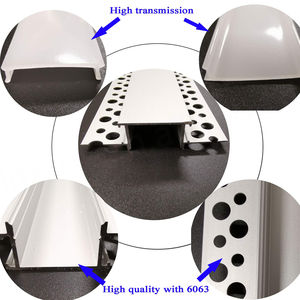 Profilé LED en aluminium 6063 encastré sans cadre, personnalisé, pour pose en saillie, extrusion d'aluminium pour bande LED - Product Image 3