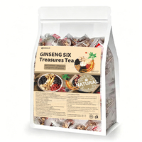 Thé aux six trésors de ginseng, mélange d'herbes fruitées douces, soin quotidien délicat, sachet, fabrication OEM personnalisée, certifié ISO et HACCP
