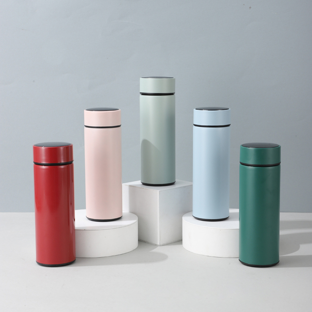 Customize 500ml Temperature Display Insulated Vacuum Termos Led Stainless Steel Smart Water Bottle With Reminder
