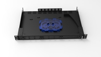 Panel Patch Fiber Optik ODF 1U Swing 24 Port 2 LGX Adapter Plate Cassette Modules Pengelolaan Kabel Rak Putar Fiber Enclosure