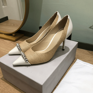 Zapatos de Tacón Alto Jimmy de Alta Calidad Decorados con Perlas y Diamantes, Tecnología de Costura de Precisión, Nuevo Estilo Moderno - Product Image 4