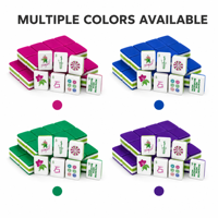 Tuiles de Mahjong Américaines Gravées 160 Pièces Luxe 4 Couches 32mm Acrylique Rouge Vert Poker Portable Durable Expédition aujourd'hui depuis l'entrepôt