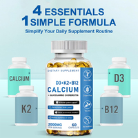 Complément alimentaire pour la santé cardiaque à marque privée, soutien immunitaire, calcium, vitamines D3, K2, B12, capsules molles
