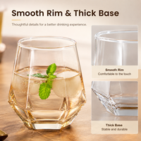 Verre à whisky géométrique moderne en forme de diamant, gobelet rotatif de luxe, verre à eau en cristal électroplaqué arc-en-ciel pour bar à domicile