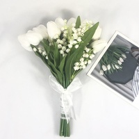 Bouquet de fleurs artificielles réalistes et personnalisables, Calla Lily Tulip, élégant, blanc pur, pour mariage, photographie de mariage