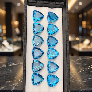 Topacio Azul Natural, Corte Triangular, Gema Suelta, Certificado IGI, Tratado con Calor, para Joyería, Ramavati, 5 Quilates, India, 27243 - Product Image 3