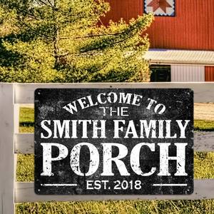 Panneau de porche personnalisé avec décoration de nom de famille pour la <span class=keywords><strong>maison</strong></span> en aluminium étain métal intérieur extérieur nouvelle idée cadeau pour la <span class=keywords><strong>maison</strong></span> - Product Image 2