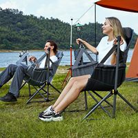 Bestex Haute Qualité Camping En Plein Air Lune Chaise Berçante Chaise Suspendue avec Cadre Léger Petite Chaise De Plage Chaise Décontractée