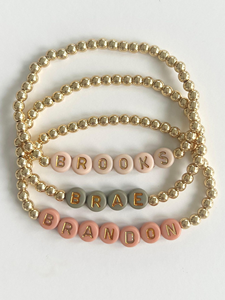 Pulsera con Nombre Personalizado, Joyería Personalizada, Regalo, Pulsera de Cuentas Doradas, Pulsera de Amistad, Nombre Personalizado para Niños, Pulsera para Mujer - Product Image 5