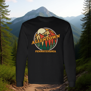 T-shirt a maniche lunghe con stampa souvenir di Allentown Pennsylvania Mountain Hiking - Product Image 3
