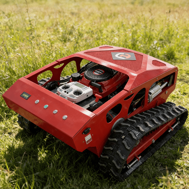 China Supply Rubber Crawler Robot Gasoline Self Propelled Garden Remote Control Lawn Mower for Sale