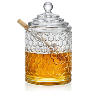 Tarro de <span class=keywords><strong>Miel</strong></span> de Cristal Transparente con Tapa y Dispensador, Recipiente de Cristal para <span class=keywords><strong>Miel</strong></span> y Jarabe para la Cocina del Hogar - Product Image 1