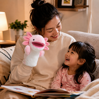 Marionnette à main personnalisée en forme d'animal mignon, en peluche douce, interactive, pour l'éducation précoce, jeu parent-enfant, vente en gros, cadeau pour enfants