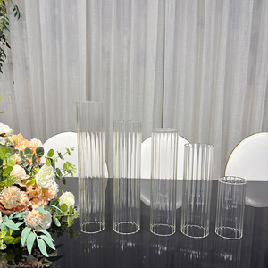 Portacandele in Vetro Economico Personalizzabile all'Ingrosso, Tubo Aperto per Candelabri in Cristallo, Decorazione Casa - Product Image 1