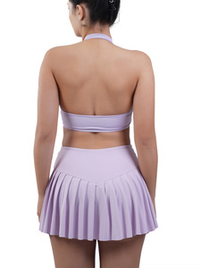 กระโปรงเทนนิสและกอล์ฟเอวสูงแห้งเร็วชุดโยคะอัดจีบยืดหยุ่นสูงสำหรับฤดูใบไม้ผลิฤดูร้อนปรับแต่งชื่อทีมได้ - Product Image 6