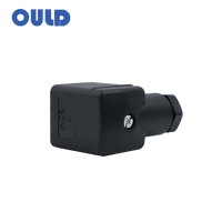 Connecteur en stock avec boîtier noir et joint NBR, compatible Hirschmann GDM 3109 DIN 43650 Forme A pour électrovanne
