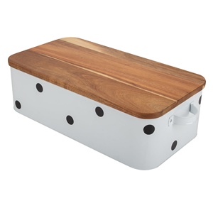 Cream White <strong>Kitchen</strong> Storage Canisters Set <strong>Square</strong> Metal Storage <strong>Bins</strong> - Product Image 3