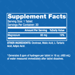 Compresse di Acqua Idrogenata con Magnesio H2, Integratore di Idrogeno Molecolare, Grado Alimentare per Adulti, 60 Compresse - Product Image 3