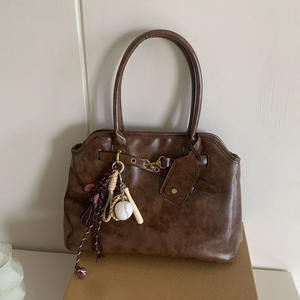 <b>Large</b> Capacity PU Leather Shoulder <b>Bag</b> with Buckle Detail Stylish Design for Shoulder and <b>Crossbody</b> Wear - Product Image 4