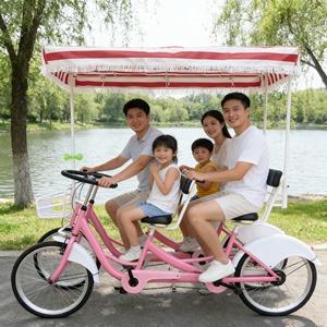 Bicicleta Tándem de Cuatro Ruedas Premium, Segura y Antideslizante para Paseos Turísticos Ecológicos en Parques de Humedales - Product Image 4