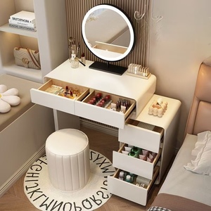 <span class=keywords><strong>Mini</strong></span> armoire de rangement style crème avec plaque de roche intégrée Coiffeuse Nouvelle chambre à coucher moderne et minimaliste - Product Image 4