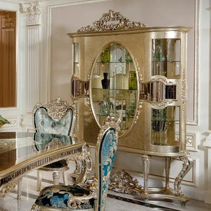 Mobile Porta Vini Turco di Lusso Personalizzato in Legno Intagliato a Mano, Arredamento di Alta Gamma per Soggiorno, Vetrina Espositiva - Product Image 1