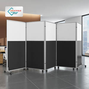 Cloison de séparation mobile de bureau de conception commerciale, cloison pliante <span class=keywords><strong>en</strong></span> mélamine <span class=keywords><strong>sur</strong></span> roues - Product Image 1
