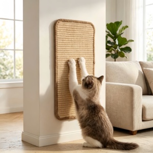 Tapis à gratter pour <span class=keywords><strong>chat</strong></span> en sisal naturel extra épais, antidérapant, sans éclats, protection des meubles, logo personnalisé, OEM, ODM, plusieurs tailles - Product Image 1