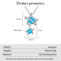 Offre Spéciale – Pendentif Tortue en Opale pour Femme, Design Original Tendance, Idéal Fête des Mères ou Fiançailles, Sertissage Griffe, Chaîne à Maillons