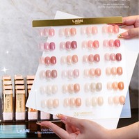 Ouboli Ladai Vernis à Ongles Tube Doré Transparent Gel Nude Effet Glacé 24 Couleurs Blanchissant Sans Résidu Gel Nude pour Ongles