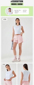 Débardeur de sport d'été décontracté et respirant pour femme, effet rafraîchissant, séchage rapide, sans manches, pour fitness et yoga, style <span class=keywords><strong>Lulu</strong></span> - Product Image 4