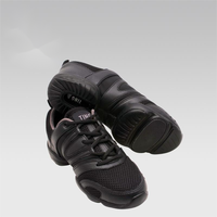 Chaussures de Danse OEM Personnalisées pour Femmes Adultes à Talon Bas, Style Moderne, Baskets de Danse Sportives Noires