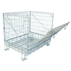 Container de Malha de Aço para Paletes Industriais com Acesso de Dupla Porta, Galvanizado em Zinco, Design Colapsável com Grade de 50x50mm - Product Image 6