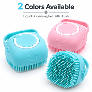 Pet Grooming <b>Bath</b> <b>Brush</b> Silicone Shampoo Dispenser <b>Brush</b> for <b>Dogs</b> Cats Massage and Washing - Product Image 2