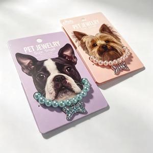 Collar para mascotas con cuentas de perlas, colgante de mariposa con diamantes de imitación, collar para perros con cadena de extensión para perros pequeños - Product Image 4