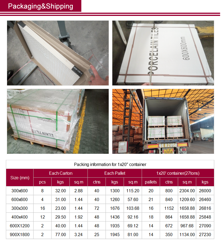 Outdoor or Indoor Glazed PorcelainTile Floor External Interior Wall Tile Polished Glazed Tiles