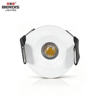 Mini spot LED encastré moderne en aluminium de 28 mm, dimmable, CRI élevé, 3 W, avec montage en saillie ou en encastré pour éclairage de meuble
