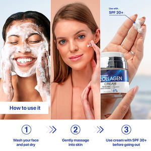 Crème hydratante pour le visage végétalien biologique en vrac <span class=keywords><strong>de</strong></span> marque privée crème pour le visage au collagène d'escargot crème au collagène jour et nuit - Product Image 6