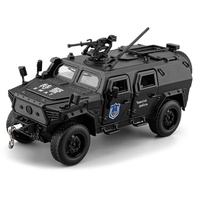 Voiture de police blindée en alliage Dongfeng Mengshi, jouet tout-terrain, cadeau souvenir, échelle 1:32, unisexe