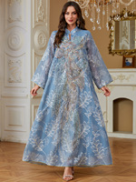 Vente en gros d'Abaya Eid DollyNet en soie brodée avec des perles et des paillettes, robe traditionnelle musulmane, vêtements traditionnels de Dubaï, Jalabiya pour femmes
