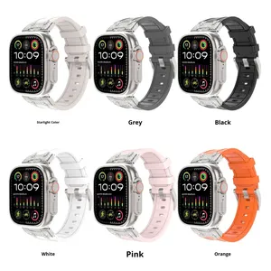 สายนาฬิกาซิลิโคนขายส่งจากโรงงานสำหรับ Apple Watch S10 11 46 มม. Ultra 49 มม. SE 44 มม. สายนาฬิกาแบบสปอร์ตพร้อมหัวเข็มขัดโลหะผสมสังกะสี - Product Image 3