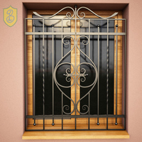 Reja de Seguridad Artística Personalizada de Hierro Fundido, Diseño de Hierro Forjado Antirrobo para Hoteles y Villas, Fija, Abierta, Horizontal, de Acero Inoxidable