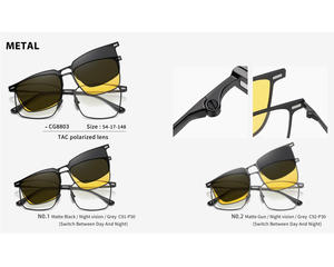 Gafas de <span class=keywords><strong>sol</strong></span> <span class=keywords><strong>con</strong></span> logotipo de metal de transferencia personalizada <span class=keywords><strong>con</strong></span> clip de luz azul naranja Bloqueo de <span class=keywords><strong>lentes</strong></span> Tac 3 Gafas magnéticas - Product Image 3